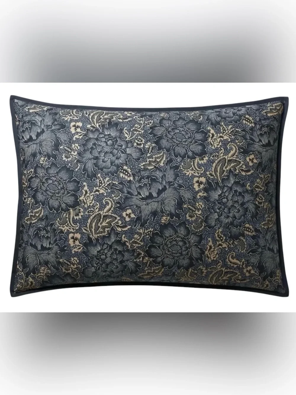 Ralph Lauren KING Sham KEATON Indigo Blue Floral Jacobean Grandmillennial $185